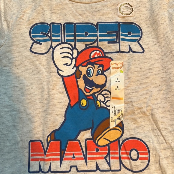 Boys Super Mario Short Sleeve T-Shirt **NWT** Size 8 - Picture 2 of 4